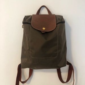 Longchamp Olive Green Backpack. Like new!